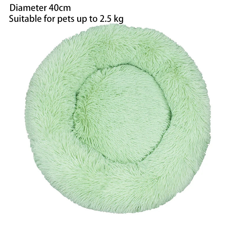 Cozy Plush Cat Nest - Round Soft Shaggy Bed for Kittens and Small Dogs - Removable & Machine Washable