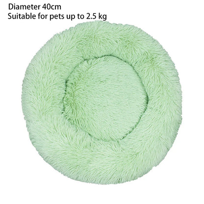 Cozy Plush Cat Nest - Round Soft Shaggy Bed for Kittens and Small Dogs - Removable & Machine Washable