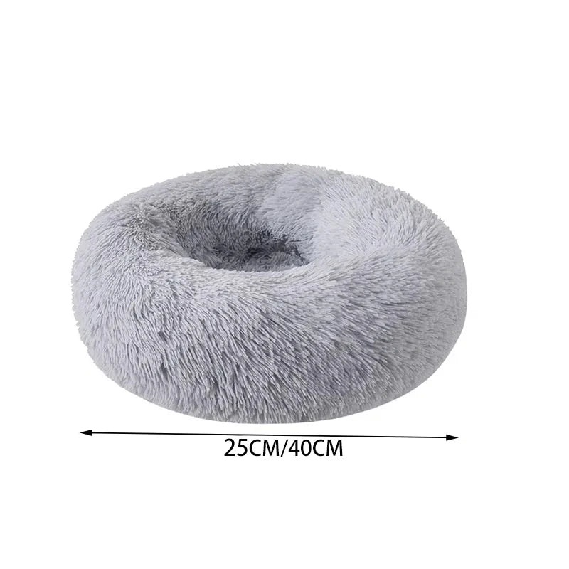 Cozy Plush Cat Nest - Round Soft Shaggy Bed for Kittens and Small Dogs - Removable & Machine Washable